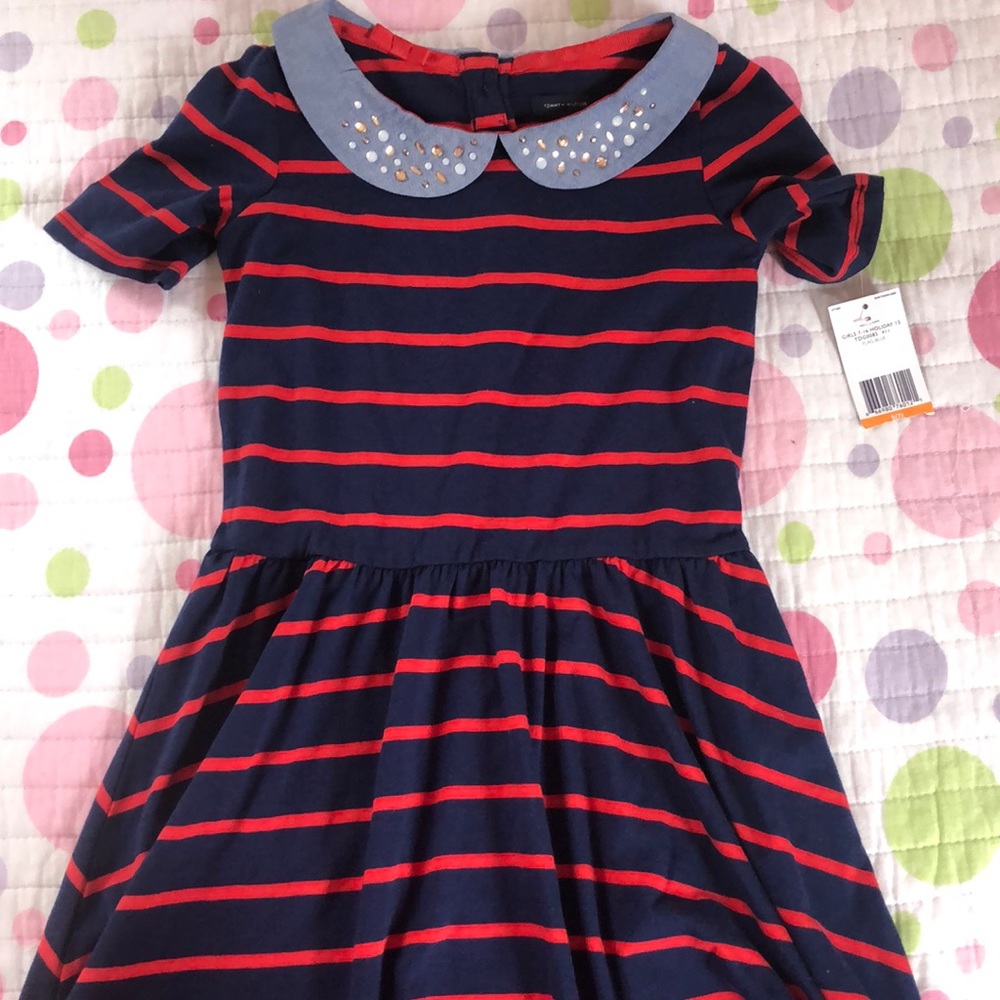 NWT Nautica dress with jeweled Peter Pan collar s7